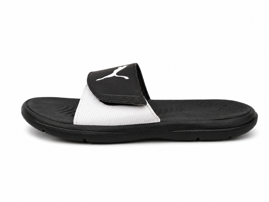 Women's Puma Slides – Black/White