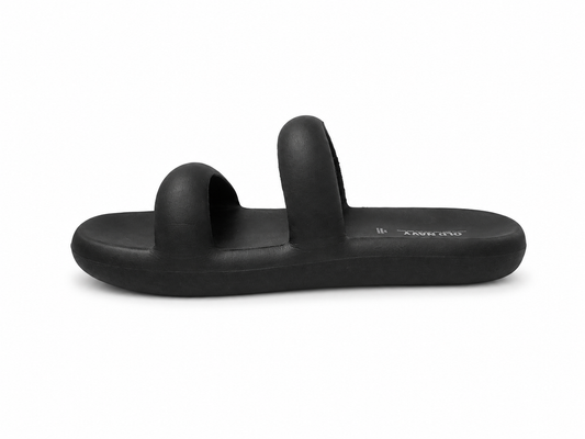 Women's Old Navy Double-Strap Puff Slides – Black