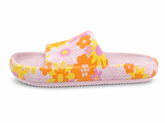 Women's No Boundaries Floral Print Slides – Light Pink