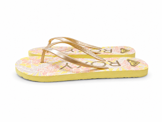 Women's Roxy Tahiti VII Floral Flip-Flops – Yellow
