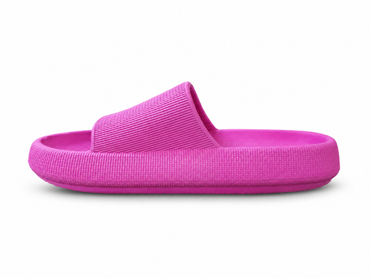 Women's CUSHIONAIRE Feather Slides – Pink