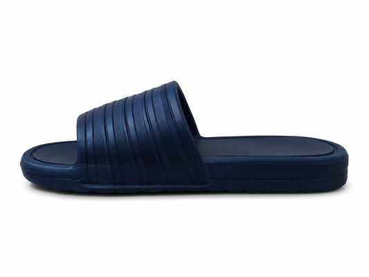 Men's Ribbed Comfort Slides – Navy Blue