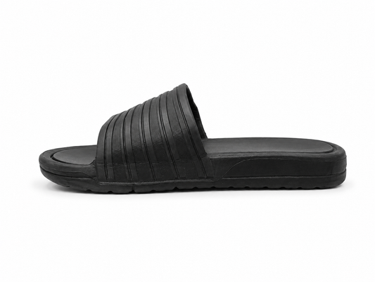 Men's Ribbed Comfort Slides – Black