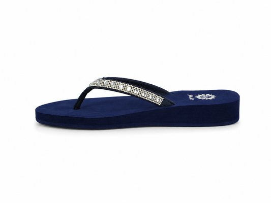 Women's Yellow Box Zemily Flip Flops – Navy Blue