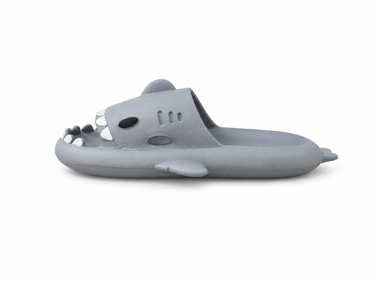 Men's Cute Shark Slides – Grey