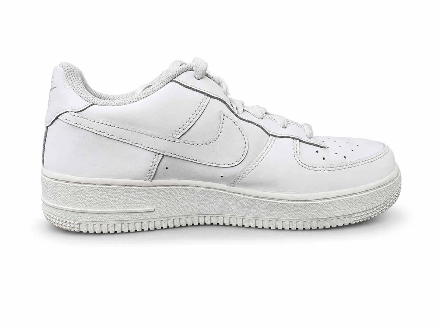 Nike Men's Air Force 1 Triple White Leather Sneakers